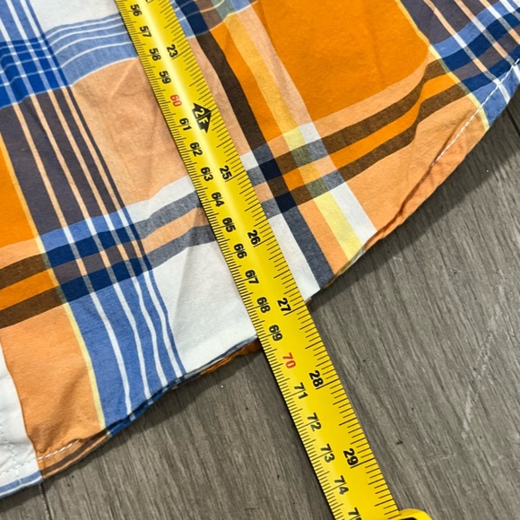 Aeropostale Men's Pocket Shirt Short Sleeve Orange Blue Size Medium - Picture 8 of 9